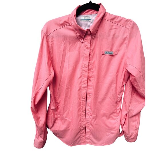 Columbia PFG Women's Long Sleeve Button-Up Fishing Shirt Coral.Size Medium - Picture 1 of 9